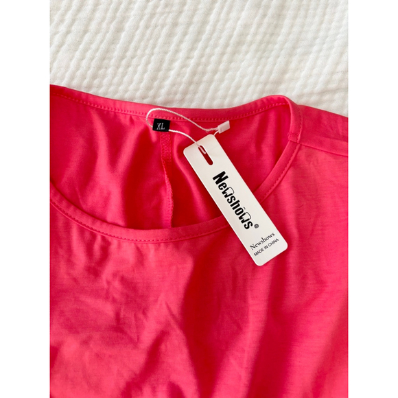 Women's Newshows Coral Tie-Waist Midi Dress XL Cotton Poly Spandex NWT - Picture 3 of 10